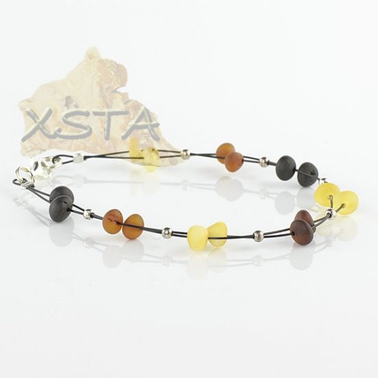 Amber bracelet with wire